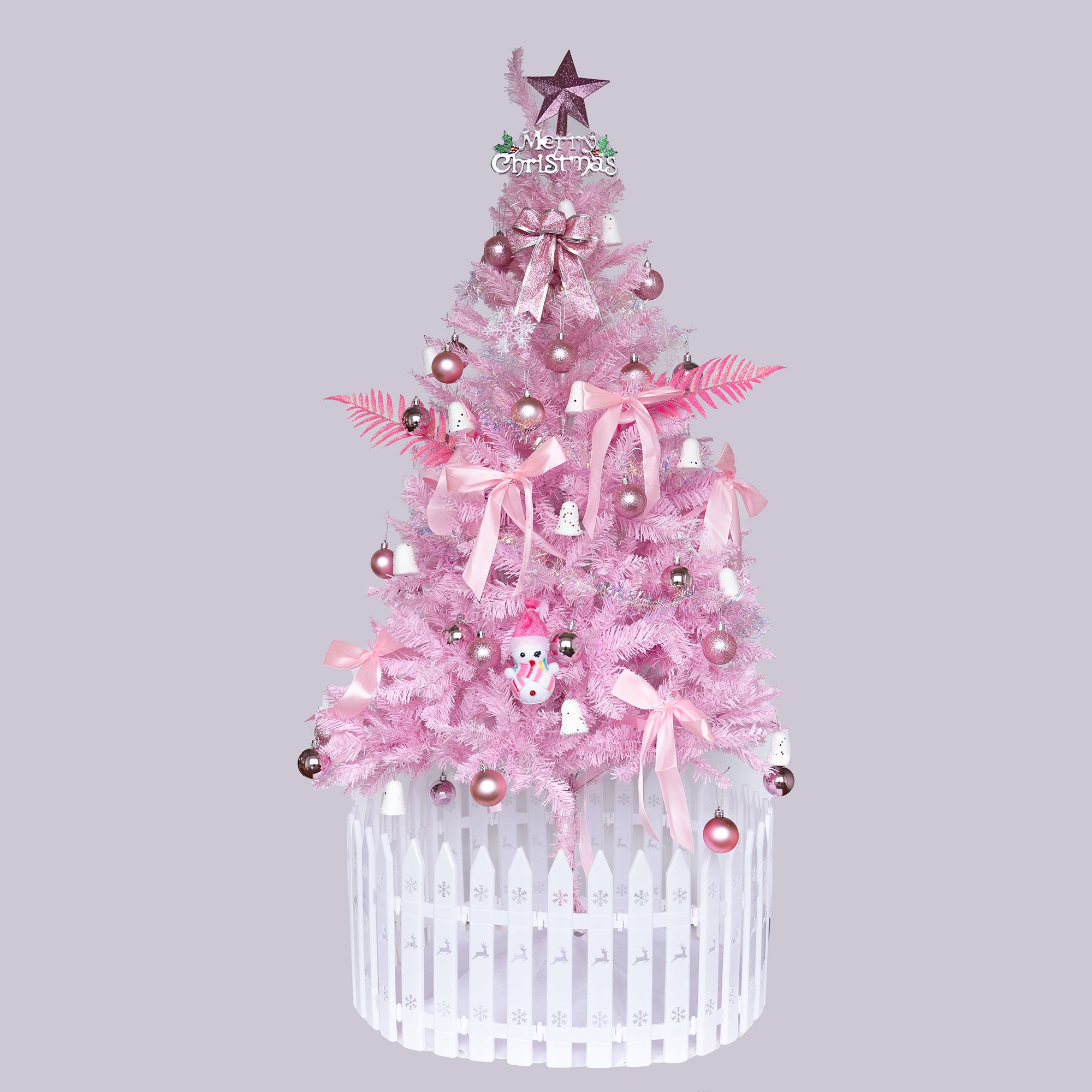 5FT Pink Christmas Tree – Elegant & Space-Saving Holiday Decor