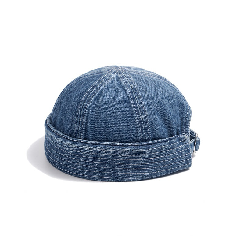 Japanese Washed Denim Skullcap Retro Street Hip Hop