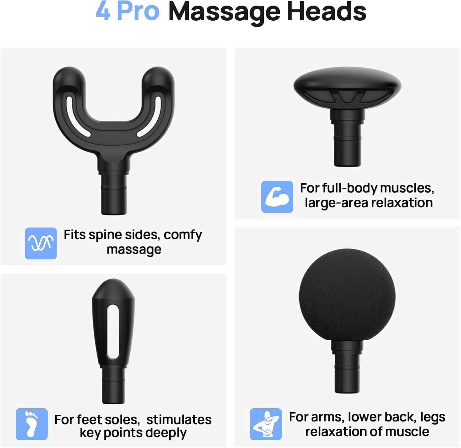 HEYCHY Mini Massage Gun with Heat Deep Tissue Massage Gun Portable Percussion Muscle Massager with 4 Massage Heads for Athletes