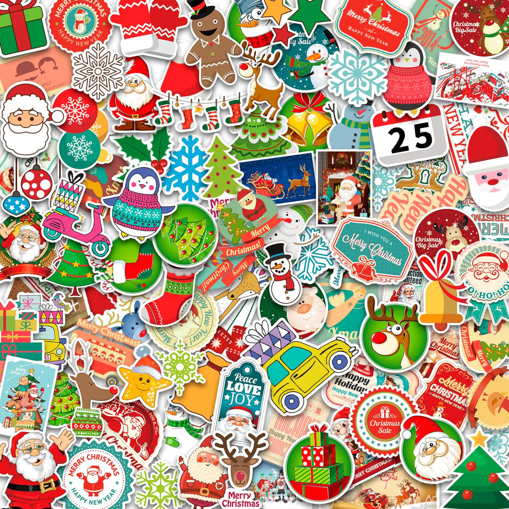 100 Merry Christmas Vinyl Stickers