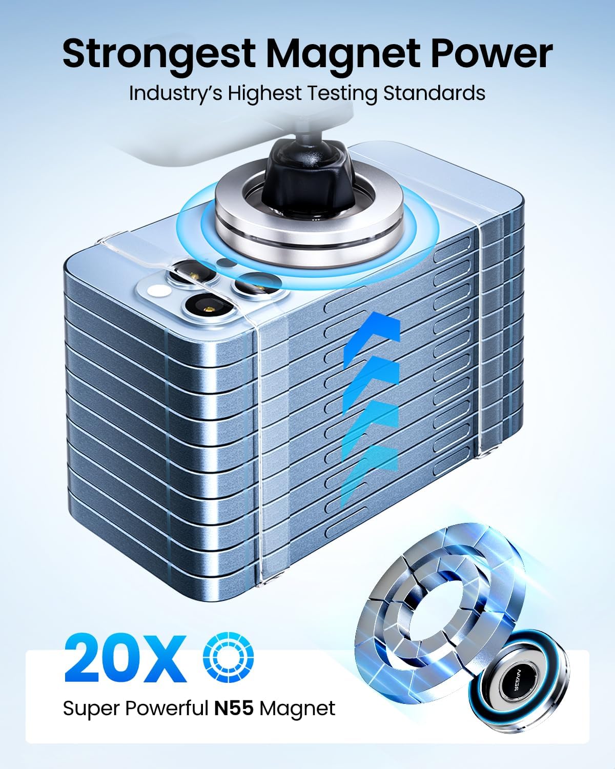 REEVAA for MagSafe Car Mount [Strongest Magnet Power] Magnetic Phone Holder for Car Vent, 360° Adjustable Magnetic Car Mount Accessories Fit for iPhone 16 Pro Max 15 14 13 12 Plus Mini