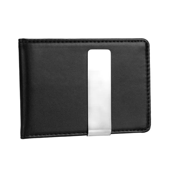 Unisex PU Leather Wallet RFID Blocking Slim Bifold Credit Card Holder With Money Clip