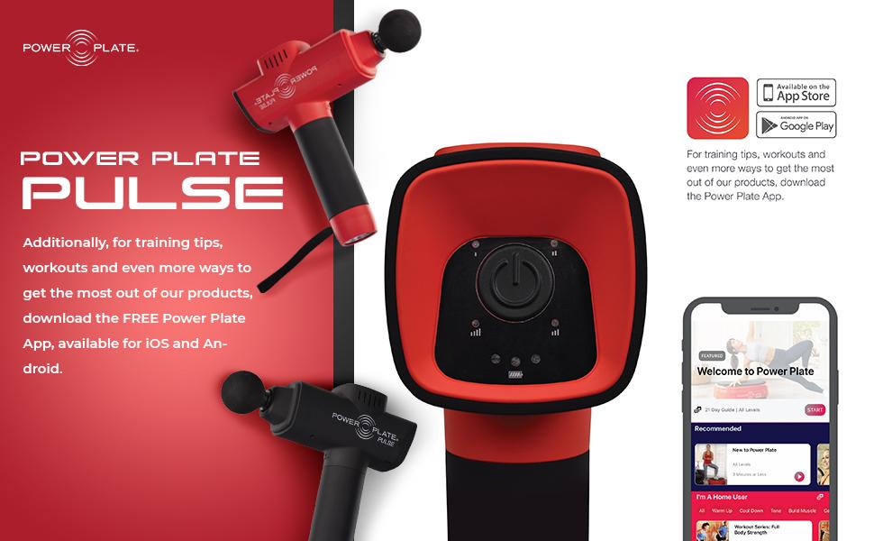 Power Plate Pulse 3.0 Massage Gun Deep Tissue Massage Gun with 6 Heads Carry Case Portable Rechargeable 6-Hour Battery (Black)