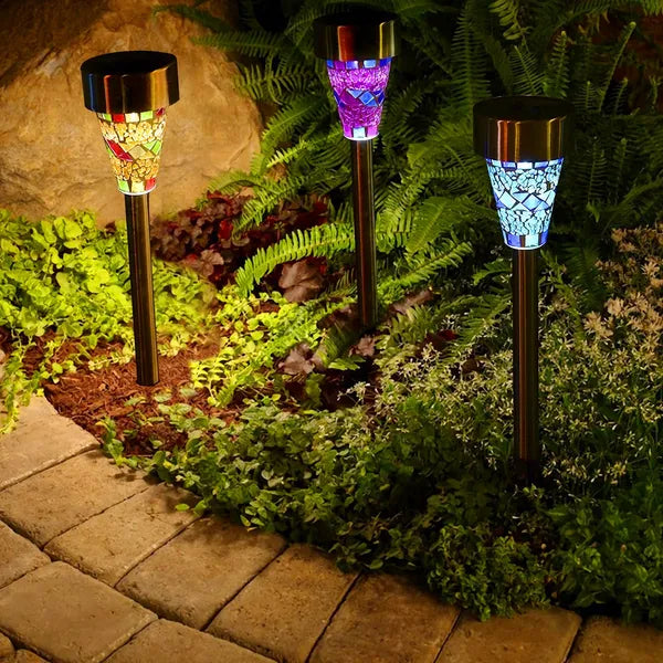 6Packs Solar Garden Lights Outdoor Solar Pathway Lights IP44 Water-resistant Landscape Lights 8Hrs Lawn Lamps For Yard Driveway Walkway