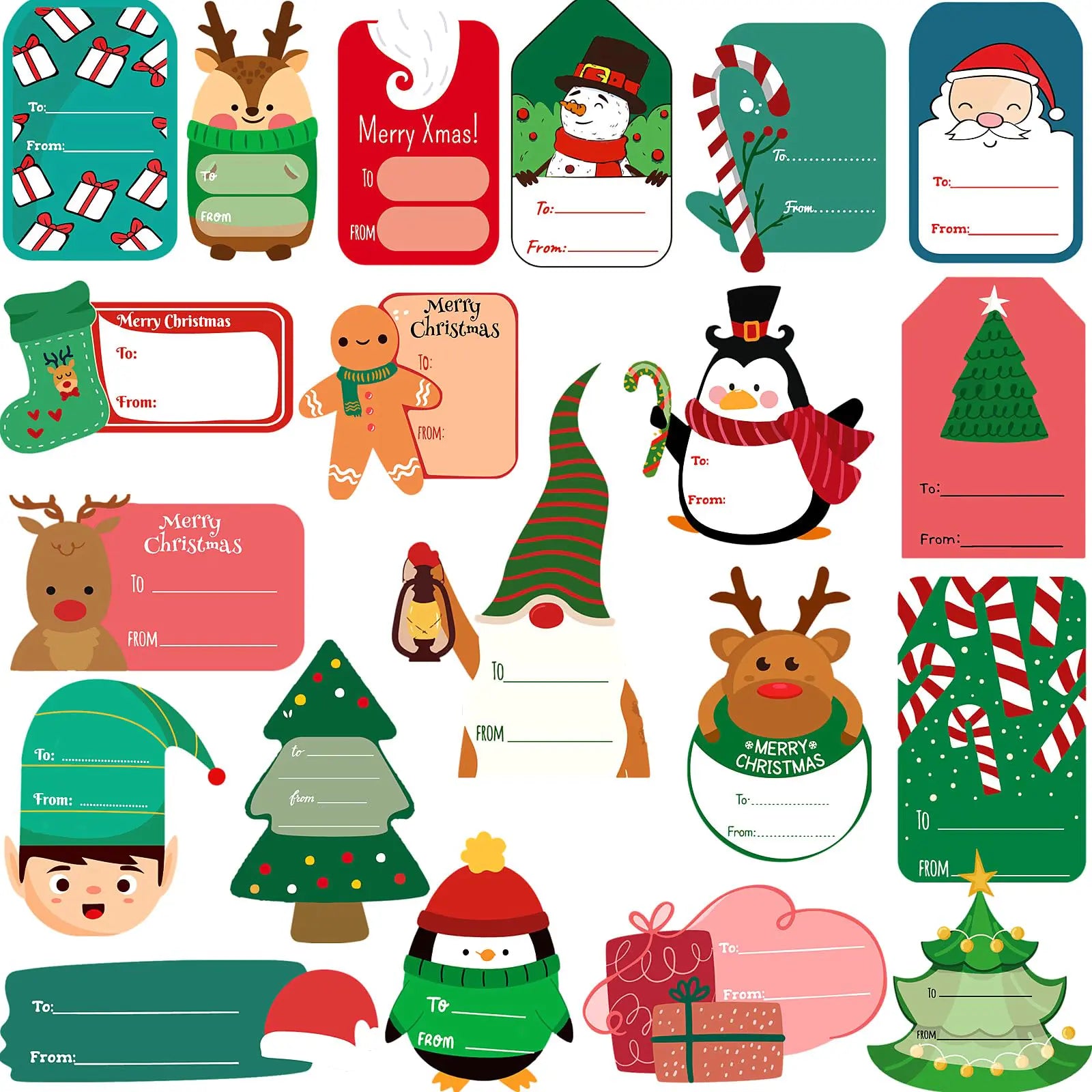 435PCS Festive Christmas Gift Tag Stickers