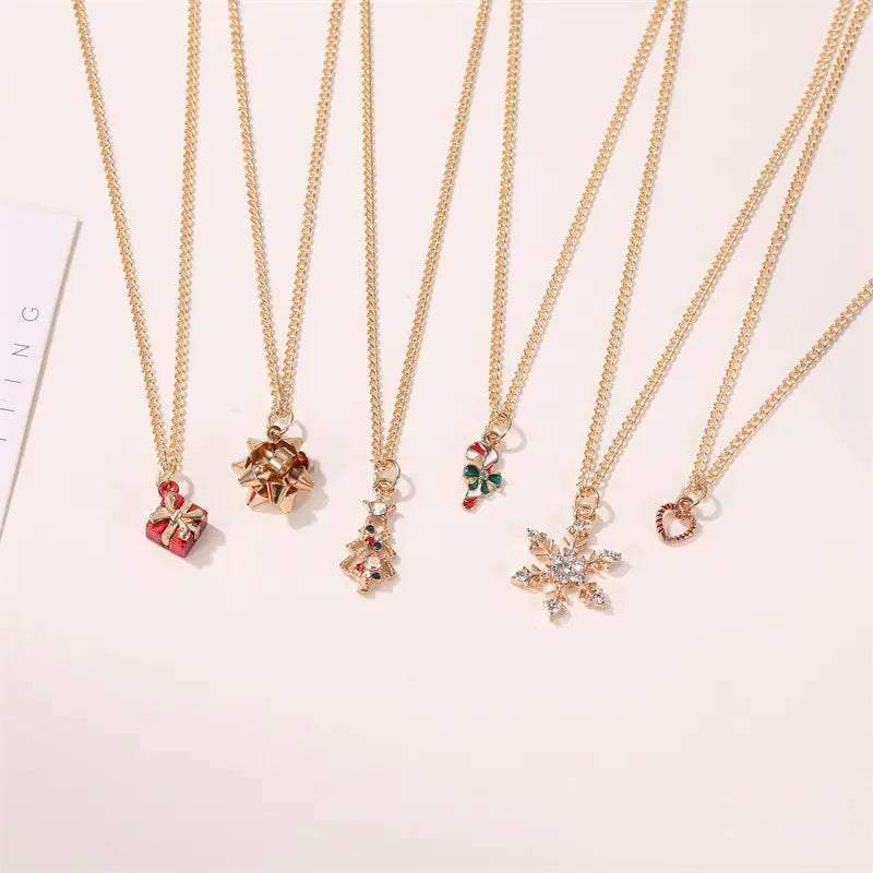 Holiday Charm Alloy Necklace - Seasonal Gift