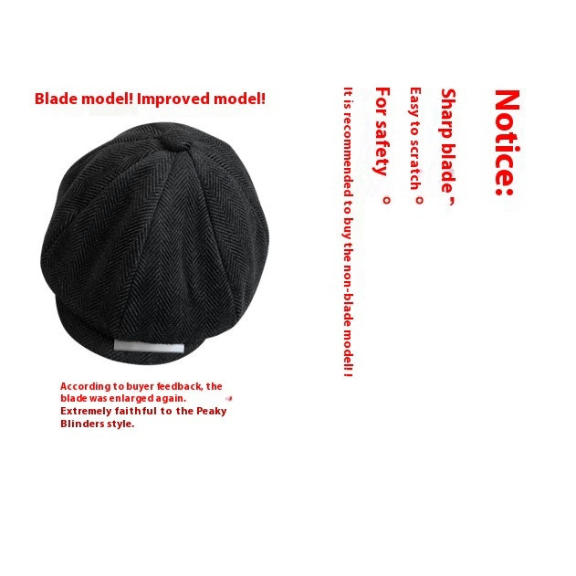 Razor Party Octagonal Blade British Retro Yuppie Shelby Peaked Cap