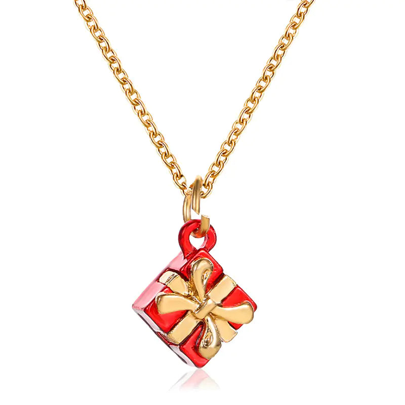 Holiday Charm Alloy Necklace - Seasonal Gift