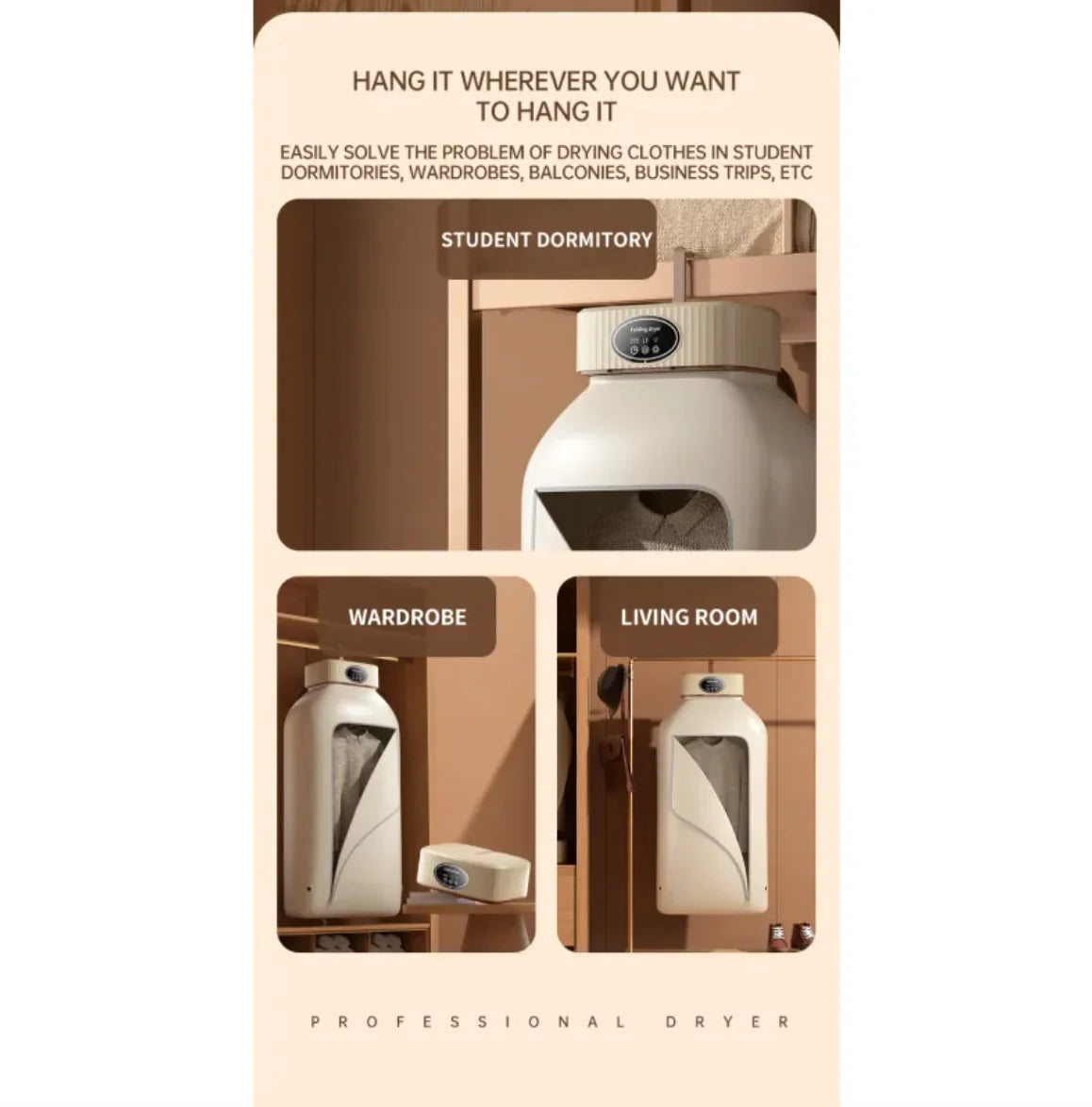 Portable Foldable Clothes Dryer - Travel-Friendly Household Appliance