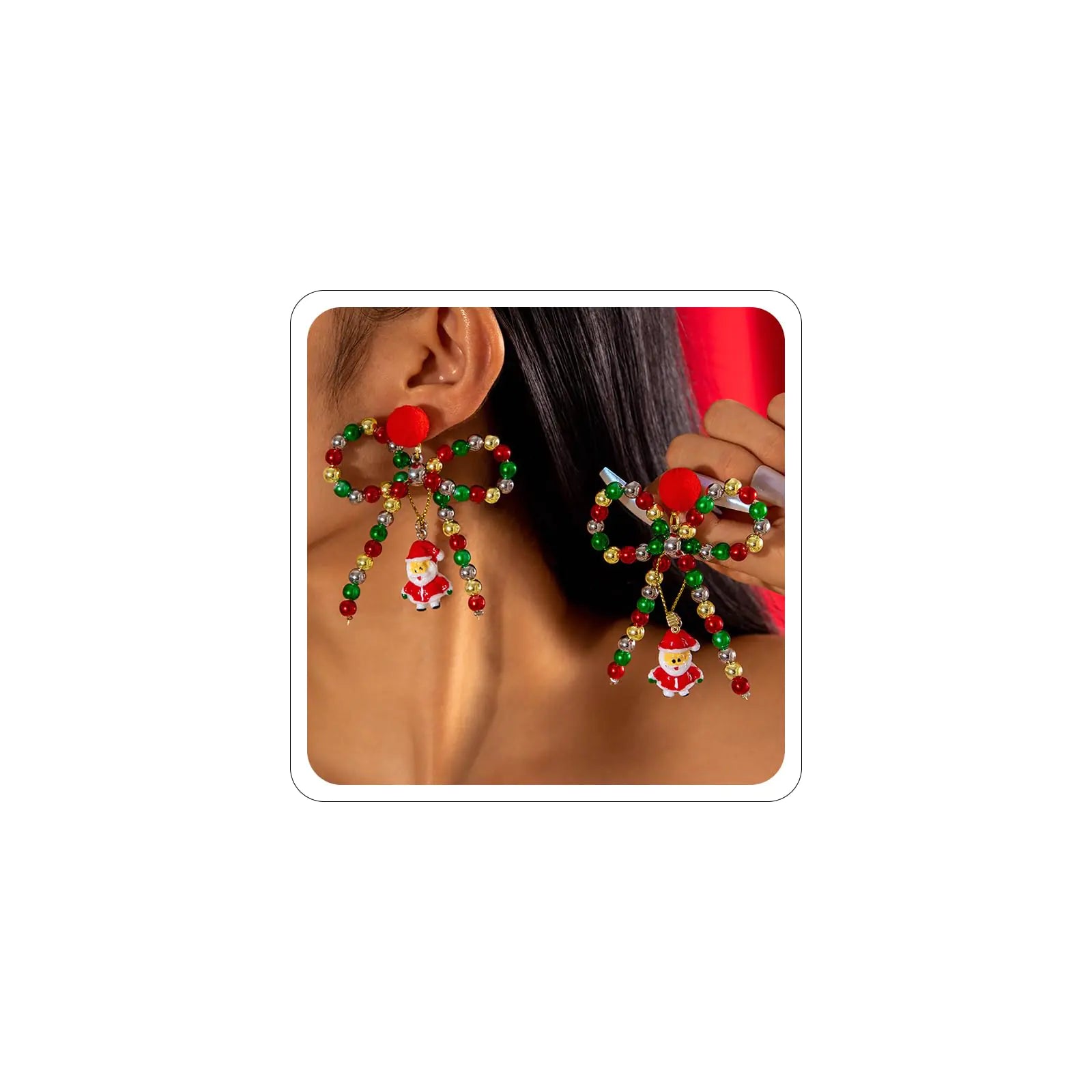 Festive Christmas Tree Dangle Earrings