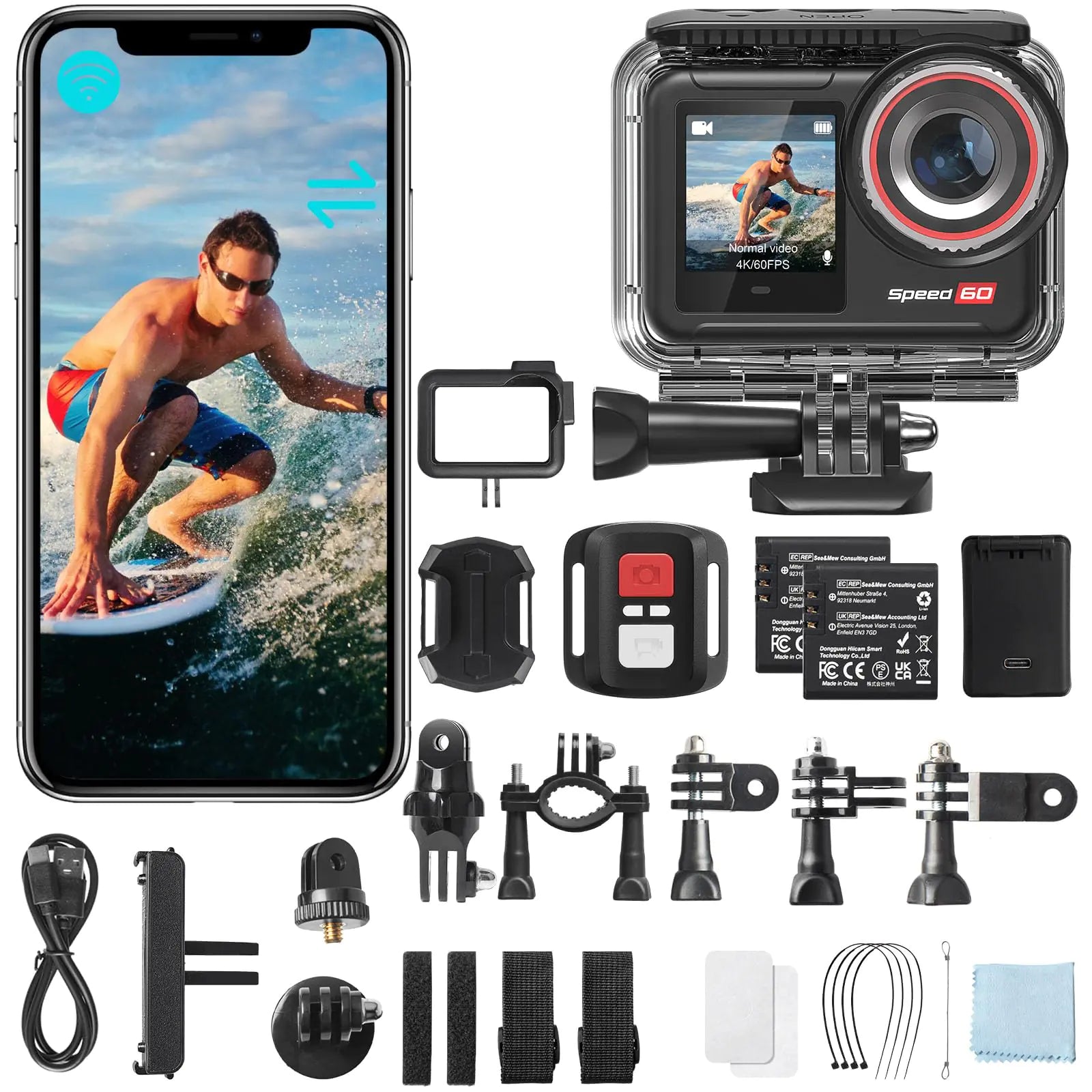AquaPro60 High-Definition Dual-Screen Waterproof Camera