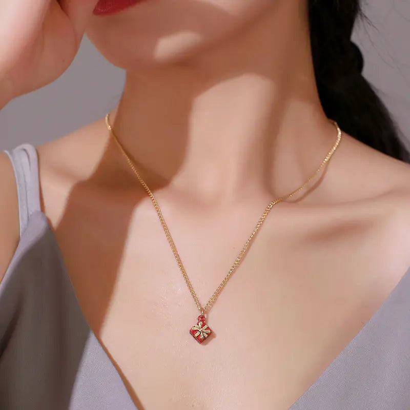 Holiday Charm Alloy Necklace - Seasonal Gift
