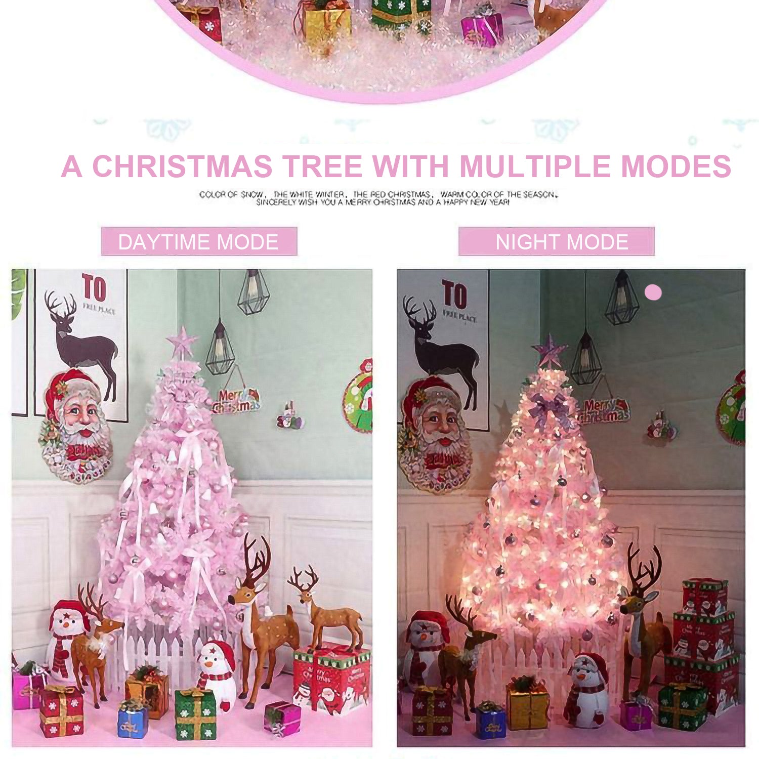 5FT Pink Christmas Tree – Elegant & Space-Saving Holiday Decor