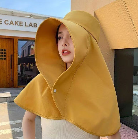 Integrated Neck And Shawl Sunscreen Hat