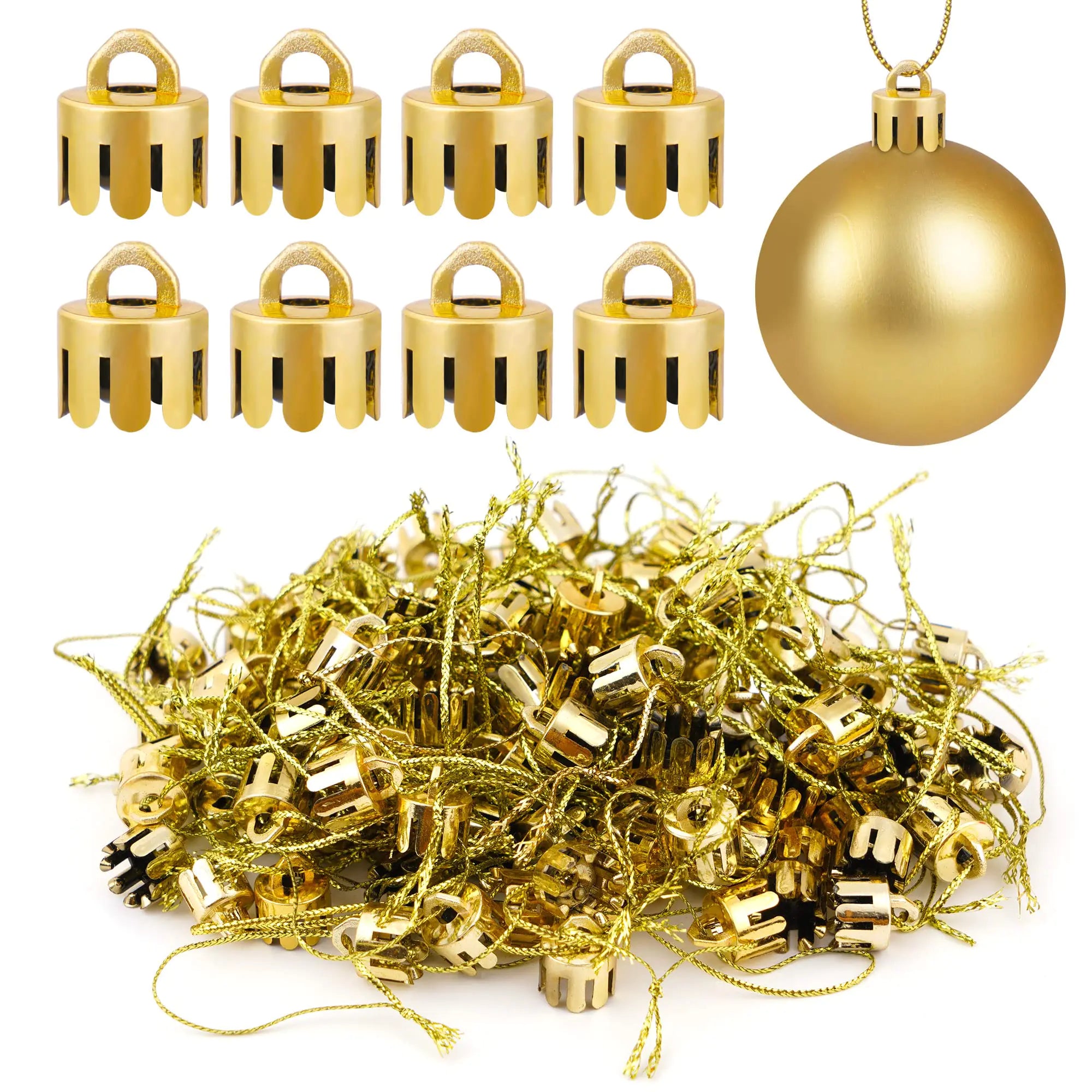 Gold Capsule Hangars for Christmas Ornaments 120pcs