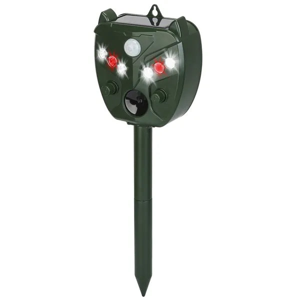 Ultrasonic Solar Animal Repeller Outdoor Mole Snake Squirrel Mouse Chaser Waterproof Bird Deer Dog Cat Deterrent With 5 Gears For Farm Garden Yard