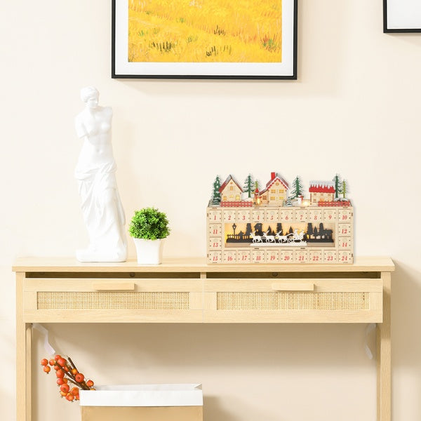 Christmas Advent Calendar – Wooden LED Light-Up Village