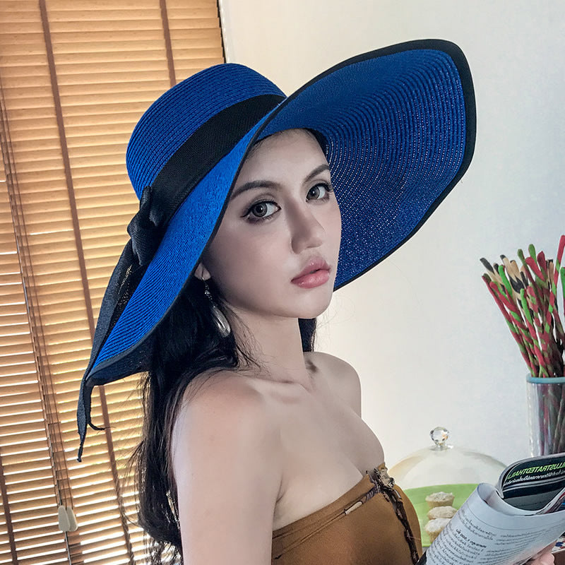 Women's Seaside Summer Vacation Foldable Sun Hat With Wide Brim