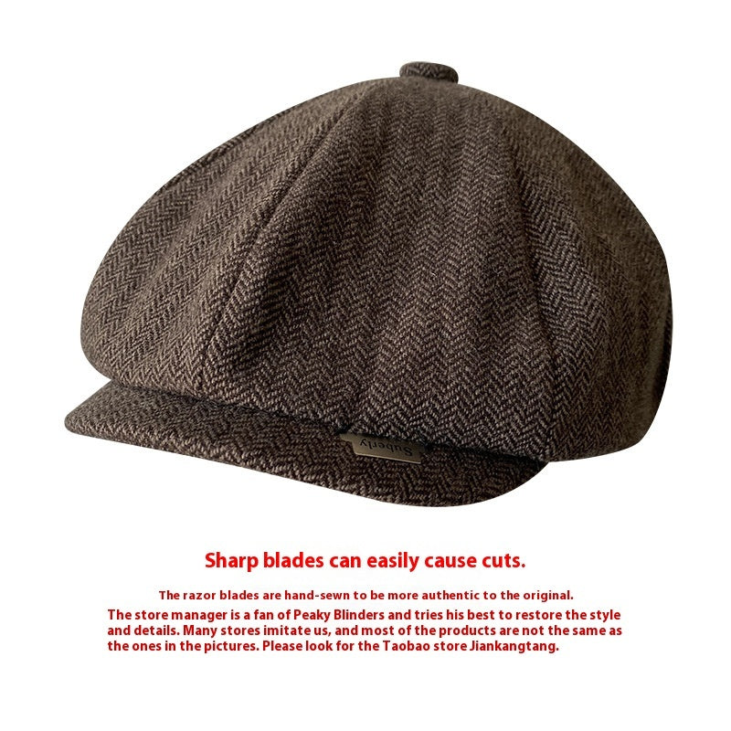 Razor Party Octagonal Blade British Retro Yuppie Shelby Peaked Cap