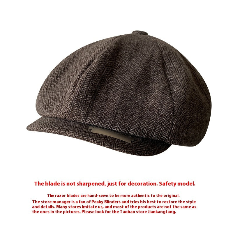 Razor Party Octagonal Blade British Retro Yuppie Shelby Peaked Cap