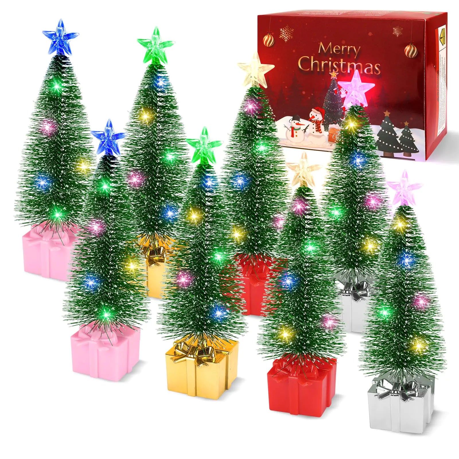 Mini Christmas Tree Decorative Set with Lights