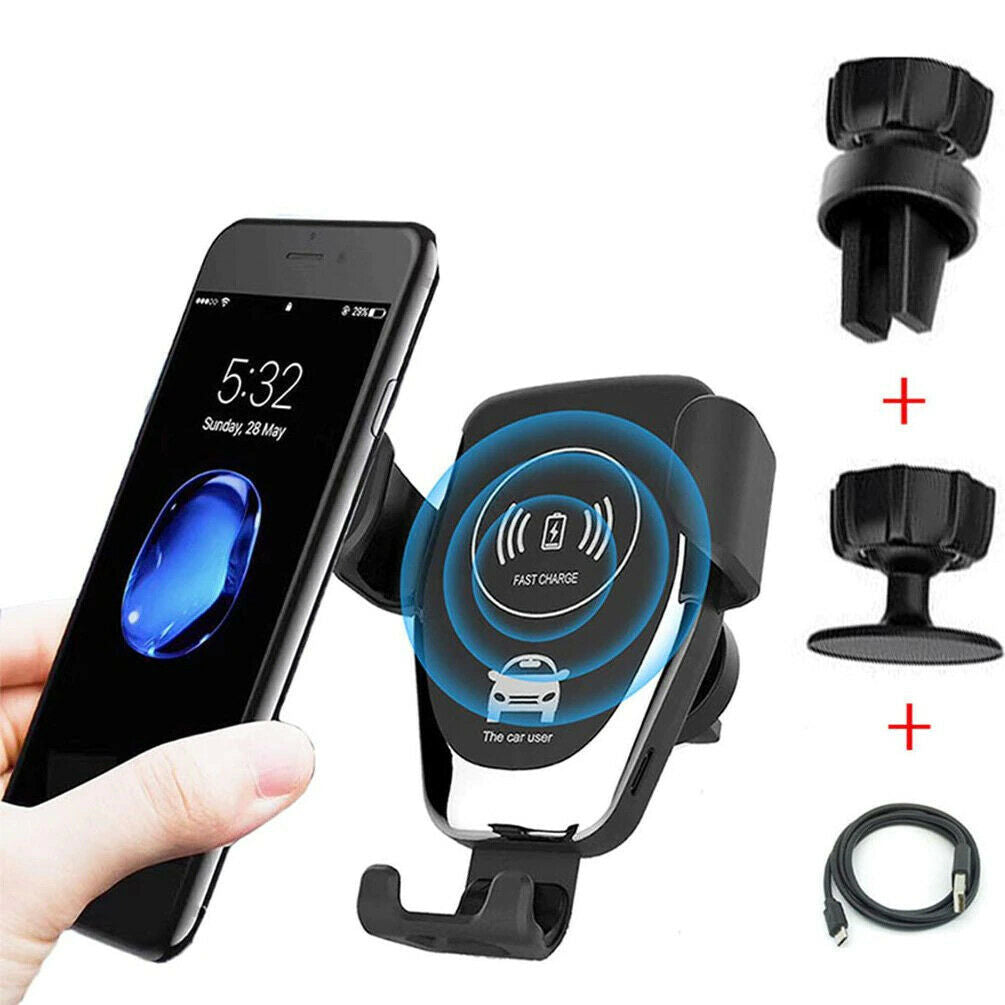 10W Qi Wireless Fast Car Charger – Automatic Clamping Phone Mount Holder
