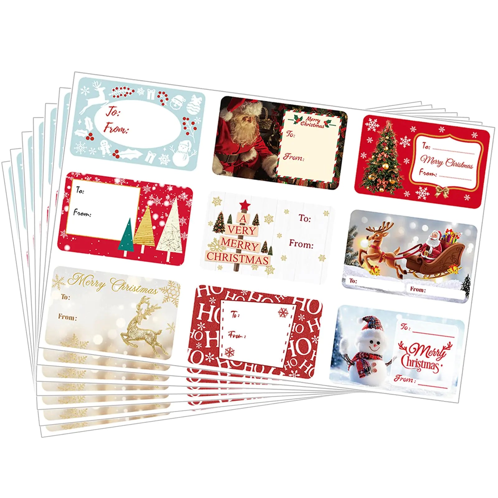 135 Festive Christmas Self-Adhesive Tags