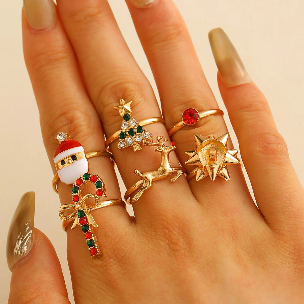 Holiday Magic: 6 Piece Santa & Reindeer Ring Set
