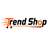 Logo of Trend Shop with orange and black text on a white background