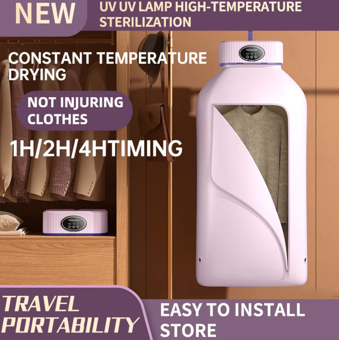 Portable Foldable Clothes Dryer - Travel-Friendly Household Appliance